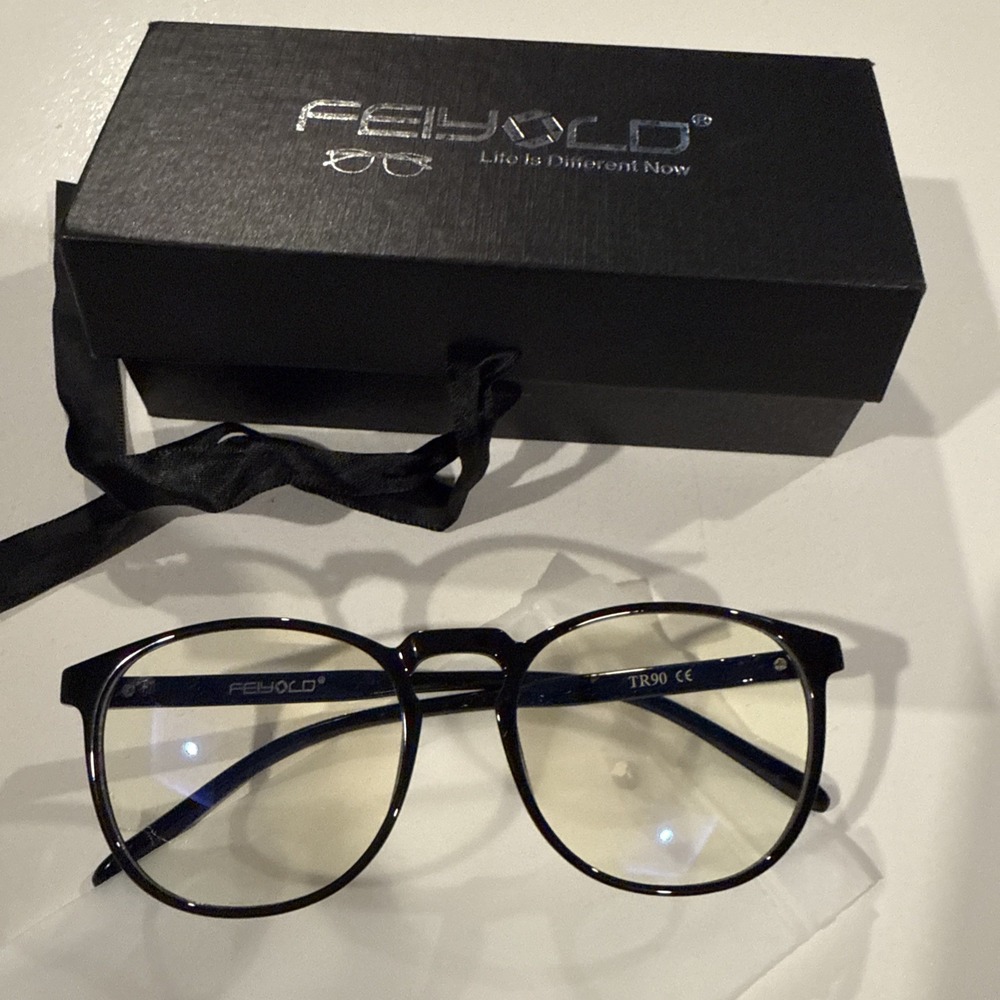 FEIYOLD Blue Light Blocking Glasses‎ Women/Men,Retro Round Anti Eyestrain Gaming